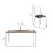 Conjunto de Mesa Retangular com Tampo de MDP Amadeirado e 6 Cadeiras Adriana I Revestimento Sintético Platina e Branco