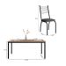 Conjunto de Mesa Retangular com Tampo de MDP Amadeirado e 6 Cadeiras Adriana I Revestimento Sintético Platina e Preto