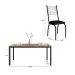 Conjunto de Mesa Retangular com Tampo de MDP Amadeirado e 6 Cadeiras Adriana I Revestimento Sintético Preto