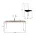 Conjunto de Mesa Retangular com Tampo de MDP Amadeirado e 6 Cadeiras Adriana I Revestimento Sintético Preto e Branco