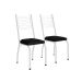 Conjunto de Mesa Retangular com Tampo de MDP Amadeirado e 6 Cadeiras Adriana I Revestimento Sintético Preto e Branco