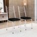 Conjunto de Mesa Retangular com Tampo de MDP Amadeirado e 6 Cadeiras Adriana I Revestimento Sintético Preto e Branco