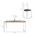 Conjunto de Mesa Retangular com Tampo de MDP Amadeirado e 6 Cadeiras Adriana I Revestimento Sintético Silver e Branco