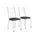 Conjunto de Mesa Retangular com Tampo de MDP Amadeirado e 6 Cadeiras Adriana I Revestimento Sintético Silver e Branco