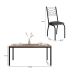 Conjunto de Mesa Retangular com Tampo de MDP Amadeirado e 6 Cadeiras Adriana I Revestimento Sintético Silver e Preto