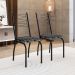Conjunto de Mesa Retangular com Tampo de MDP Amadeirado e 6 Cadeiras Adriana I Revestimento Sintético Silver e Preto