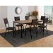 Conjunto de Mesa Retangular com Tampo de MDP Amadeirado e 6 Cadeiras Adriana II Revestimento Sintético Cacau e Preto