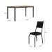 Conjunto de Mesa Retangular com Tampo de MDP Amadeirado e 6 Cadeiras Adriana II Revestimento Sintético Cacau e Preto