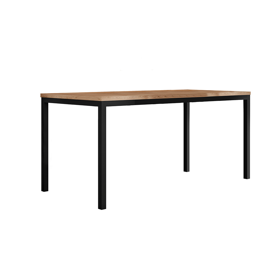 Conjunto de Mesa Retangular com Tampo de MDP Amadeirado e 6 Cadeiras Adriana II Revestimento Sintético Cacau e Preto