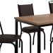 Conjunto de Mesa Retangular com Tampo de MDP Amadeirado e 6 Cadeiras Adriana II Revestimento Sintético Cacau e Preto