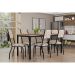 Conjunto de Mesa Retangular com Tampo de MDP Amadeirado e 6 Cadeiras Adriana II Revestimento Sintético Cedro e Preto