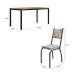 Conjunto de Mesa Retangular com Tampo de MDP Amadeirado e 6 Cadeiras Adriana II Revestimento Sintético Cedro e Preto