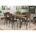 Conjunto de Mesa Retangular com Tampo de MDP Amadeirado e 6 Cadeiras Adriana II Revestimento Sintético Imbuia e Preto