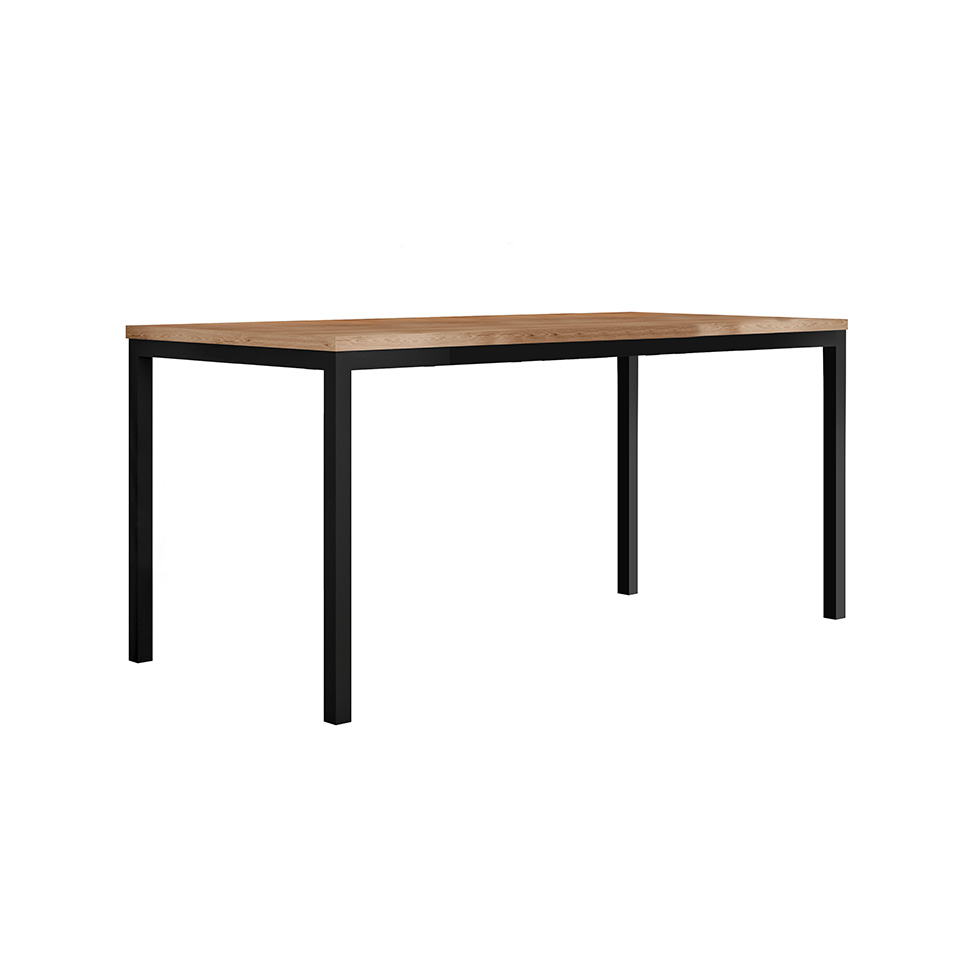 Conjunto de Mesa Retangular com Tampo de MDP Amadeirado e 6 Cadeiras Adriana II Revestimento Sintético Imbuia e Preto