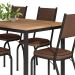 Conjunto de Mesa Retangular com Tampo de MDP Amadeirado e 6 Cadeiras Adriana II Revestimento Sintético Imbuia e Preto