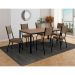 Conjunto de Mesa Retangular com Tampo de MDP Amadeirado e 6 Cadeiras Adriana II Revestimento Sintético Marrom e Preto