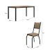 Conjunto de Mesa Retangular com Tampo de MDP Amadeirado e 6 Cadeiras Adriana II Revestimento Sintético Marrom e Preto