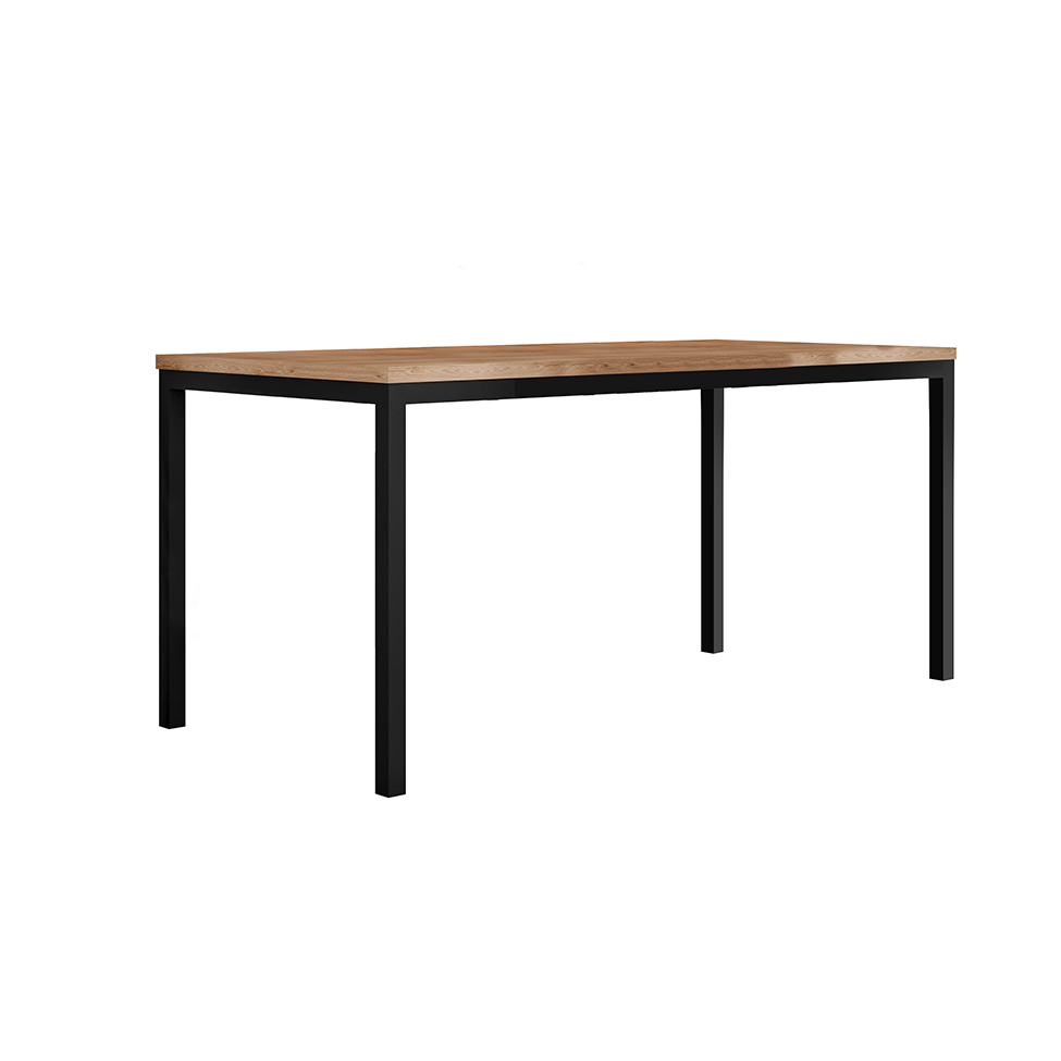 Conjunto de Mesa Retangular com Tampo de MDP Amadeirado e 6 Cadeiras Adriana II Revestimento Sintético Marrom e Preto