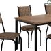 Conjunto de Mesa Retangular com Tampo de MDP Amadeirado e 6 Cadeiras Adriana II Revestimento Sintético Marrom e Preto