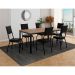Conjunto de Mesa Retangular com Tampo de MDP Amadeirado e 6 Cadeiras Adriana II Revestimento Sintético Preto