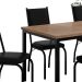 Conjunto de Mesa Retangular com Tampo de MDP Amadeirado e 6 Cadeiras Adriana II Revestimento Sintético Preto
