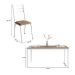 Conjunto de Mesa Retangular com Tampo de MDP Amadeirado e 6 Cadeiras Adriana III Revestimento Sintético Bege e Branco