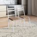 Conjunto de Mesa Retangular com Tampo de MDP Amadeirado e 6 Cadeiras Adriana III Revestimento Sintético Bege e Branco