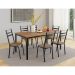 Conjunto de Mesa Retangular com Tampo de MDP Amadeirado e 6 Cadeiras Adriana III Revestimento Sintético Bege e Preto