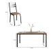 Conjunto de Mesa Retangular com Tampo de MDP Amadeirado e 6 Cadeiras Adriana III Revestimento Sintético Bege e Preto