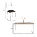 Conjunto de Mesa Retangular com Tampo de MDP Amadeirado e 6 Cadeiras Adriana III Revestimento Sintético Cacau e Branco