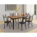 Conjunto de Mesa Retangular com Tampo de MDP Amadeirado e 6 Cadeiras Adriana III Revestimento Sintético Cacau e Preto