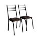 Conjunto de Mesa Retangular com Tampo de MDP Amadeirado e 6 Cadeiras Adriana III Revestimento Sintético Cacau e Preto