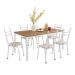 Conjunto de Mesa Retangular com Tampo de MDP Amadeirado e 6 Cadeiras Adriana III Revestimento Sintético Cedro e Branco