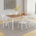 Conjunto de Mesa Retangular com Tampo de MDP Amadeirado e 6 Cadeiras Adriana III Revestimento Sintético Cedro e Branco