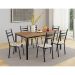 Conjunto de Mesa Retangular com Tampo de MDP Amadeirado e 6 Cadeiras Adriana III Revestimento Sintético Cedro e Preto