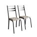 Conjunto de Mesa Retangular com Tampo de MDP Amadeirado e 6 Cadeiras Adriana III Revestimento Sintético Cedro e Preto