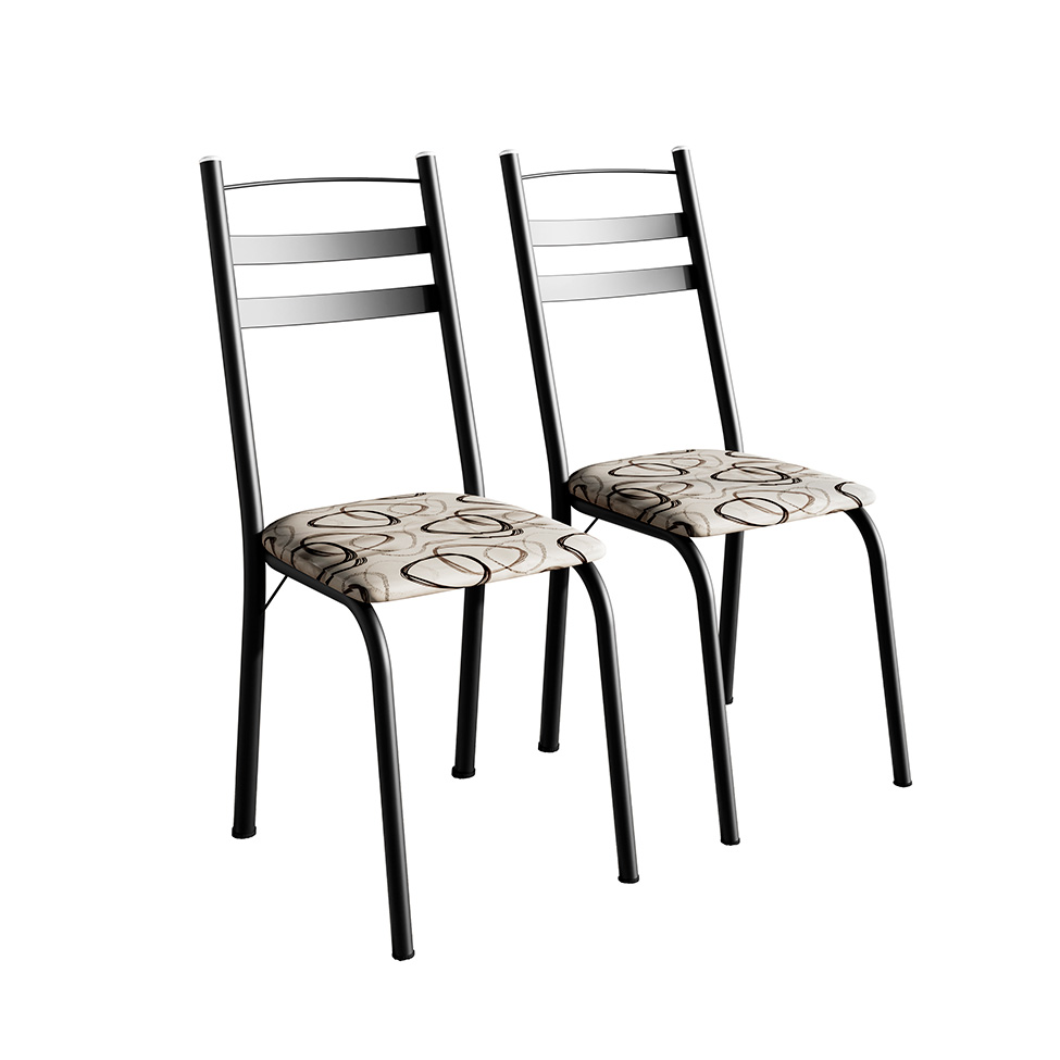 Conjunto de Mesa Retangular com Tampo de MDP Amadeirado e 6 Cadeiras Adriana III Revestimento Sintético Cedro e Preto