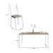 Conjunto de Mesa Retangular com Tampo de MDP Amadeirado e 6 Cadeiras Adriana III Revestimento Sintético Cinza Claro e Branco