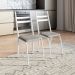 Conjunto de Mesa Retangular com Tampo de MDP Amadeirado e 6 Cadeiras Adriana III Revestimento Sintético Cinza Claro e Branco