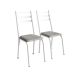 Conjunto de Mesa Retangular com Tampo de MDP Amadeirado e 6 Cadeiras Adriana III Revestimento Sintético Cinza Claro e Branco