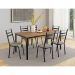 Conjunto de Mesa Retangular com Tampo de MDP Amadeirado e 6 Cadeiras Adriana III Revestimento Sintético Cinza Claro e Preto