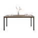 Conjunto de Mesa Retangular com Tampo de MDP Amadeirado e 6 Cadeiras Adriana III Revestimento Sintético Cinza Claro e Preto