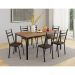 Conjunto de Mesa Retangular com Tampo de MDP Amadeirado e 6 Cadeiras Adriana III Revestimento Sintético Imbuia e Preto