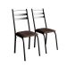 Conjunto de Mesa Retangular com Tampo de MDP Amadeirado e 6 Cadeiras Adriana III Revestimento Sintético Imbuia e Preto