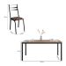 Conjunto de Mesa Retangular com Tampo de MDP Amadeirado e 6 Cadeiras Adriana III Revestimento Sintético Palha e Preto