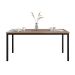 Conjunto de Mesa Retangular com Tampo de MDP Amadeirado e 6 Cadeiras Adriana III Revestimento Sintético Palha e Preto