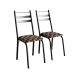 Conjunto de Mesa Retangular com Tampo de MDP Amadeirado e 6 Cadeiras Adriana III Revestimento Sintético Palha e Preto