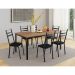 Conjunto de Mesa Retangular com Tampo de MDP Amadeirado e 6 Cadeiras Adriana III Revestimento Sintético Preto