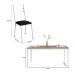 Conjunto de Mesa Retangular com Tampo de MDP Amadeirado e 6 Cadeiras Adriana III Revestimento Sintético Preto e Branco