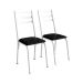 Conjunto de Mesa Retangular com Tampo de MDP Amadeirado e 6 Cadeiras Adriana III Revestimento Sintético Preto e Branco